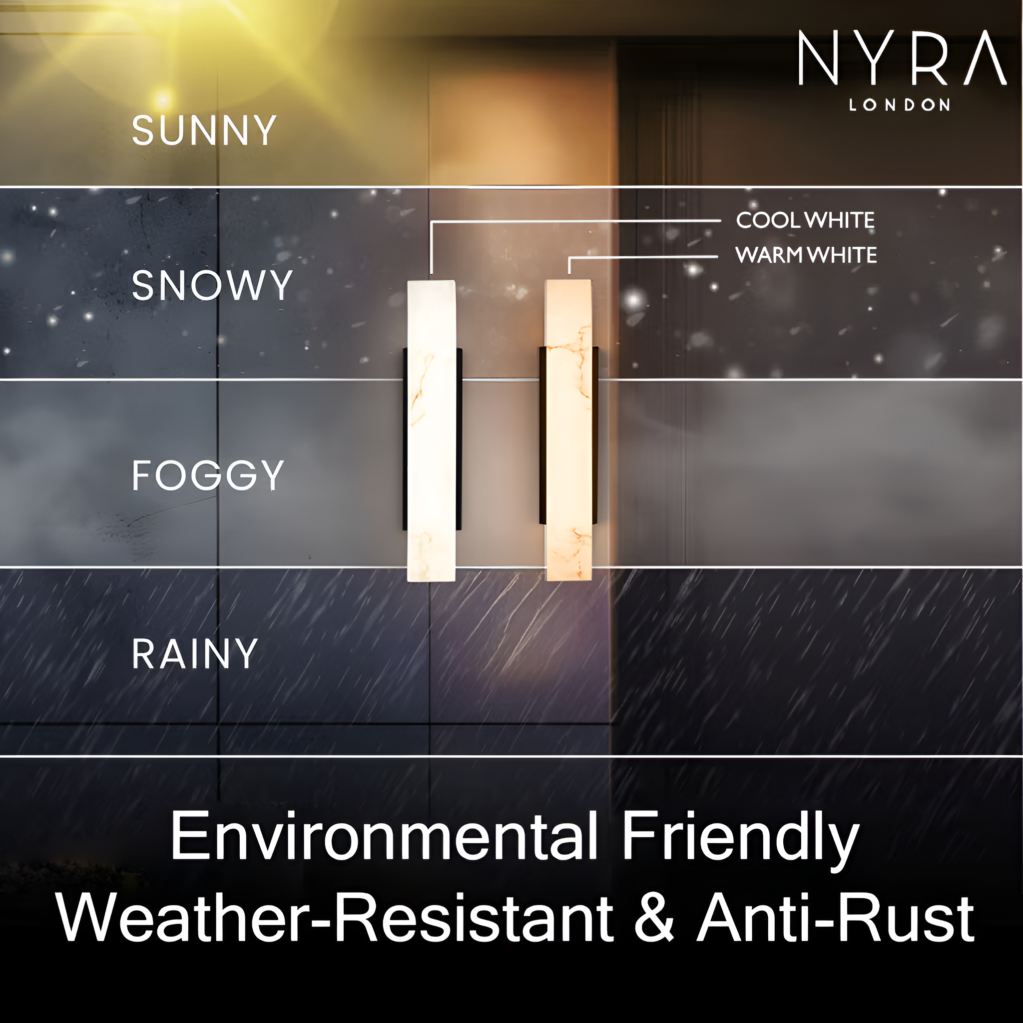 Zoya Outdoor Marble Wall Light