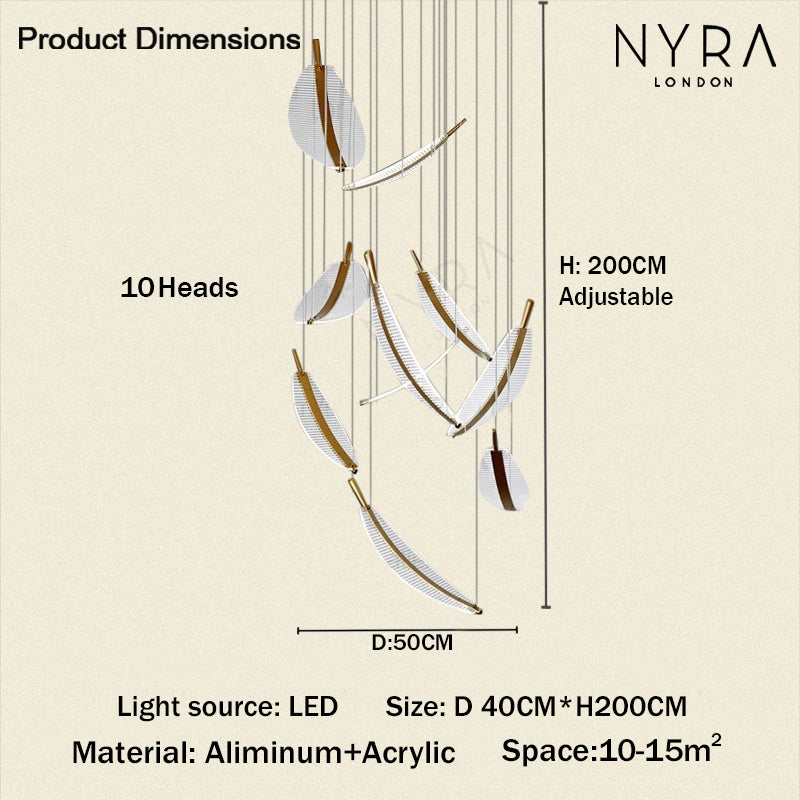 Golden Leaf LED Pendant