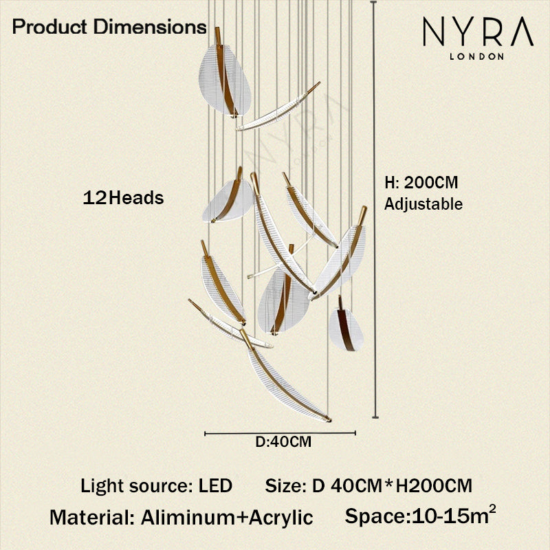 Golden Leaf LED Pendant