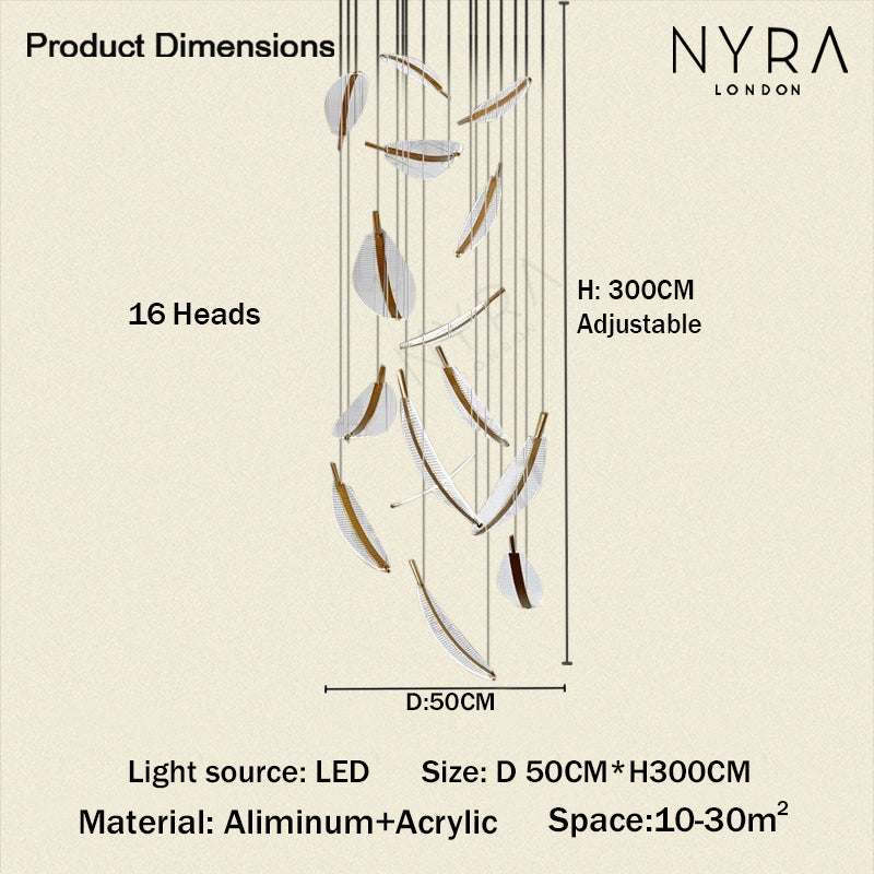 Golden Leaf LED Pendant