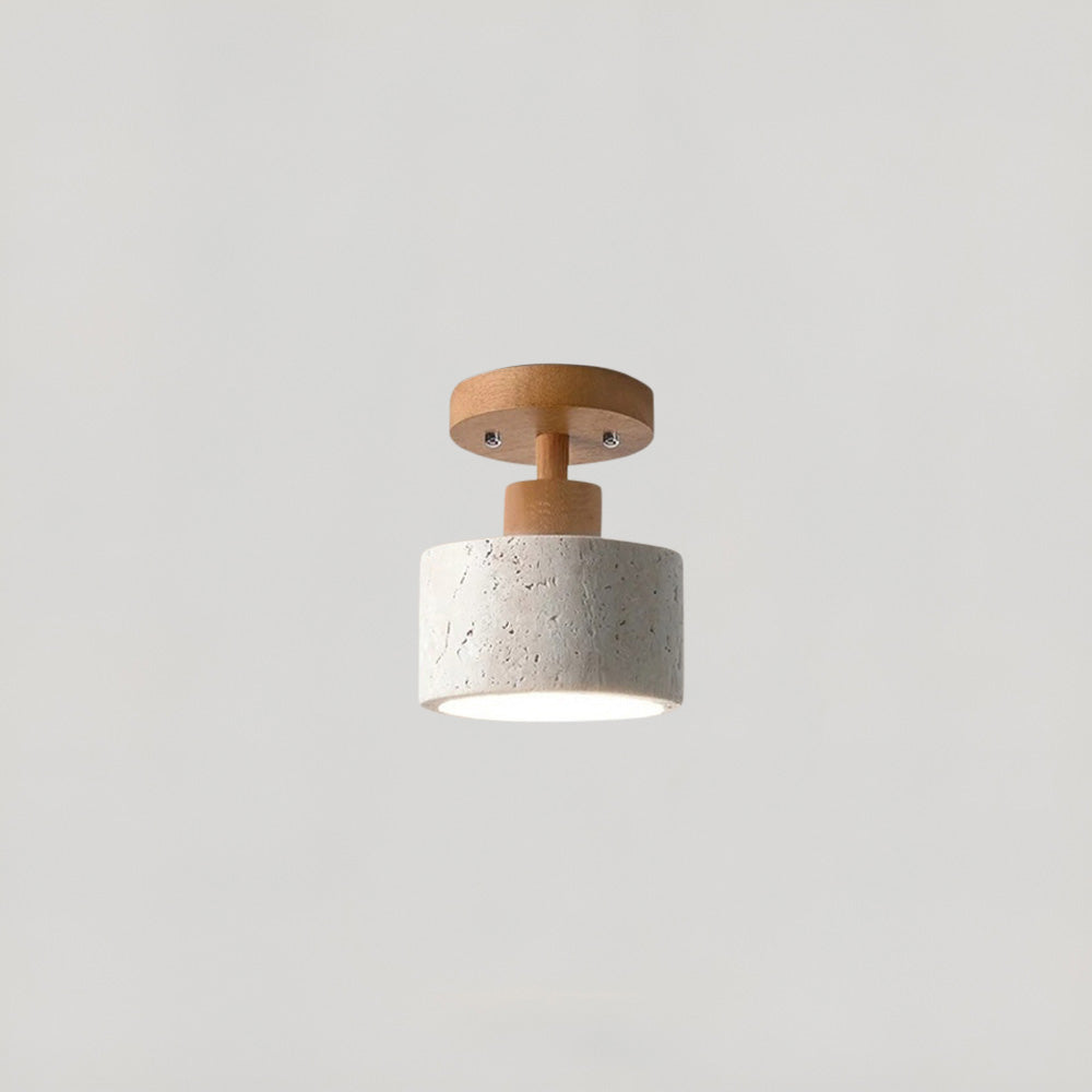 Ellipse Stone Travertine Ceiling Lights