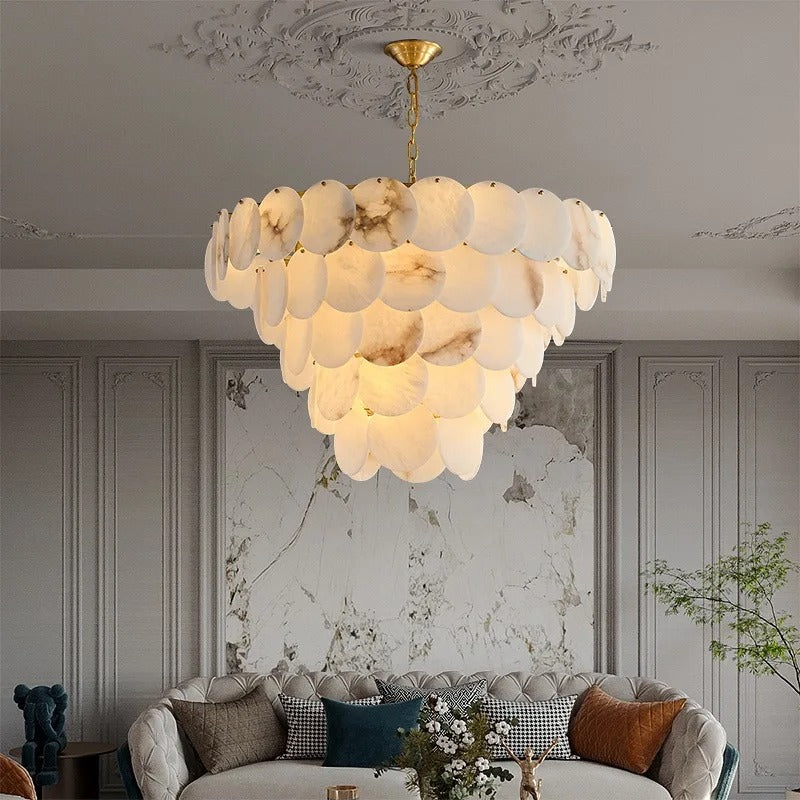 Molly Alabaster Tiered Chandelier