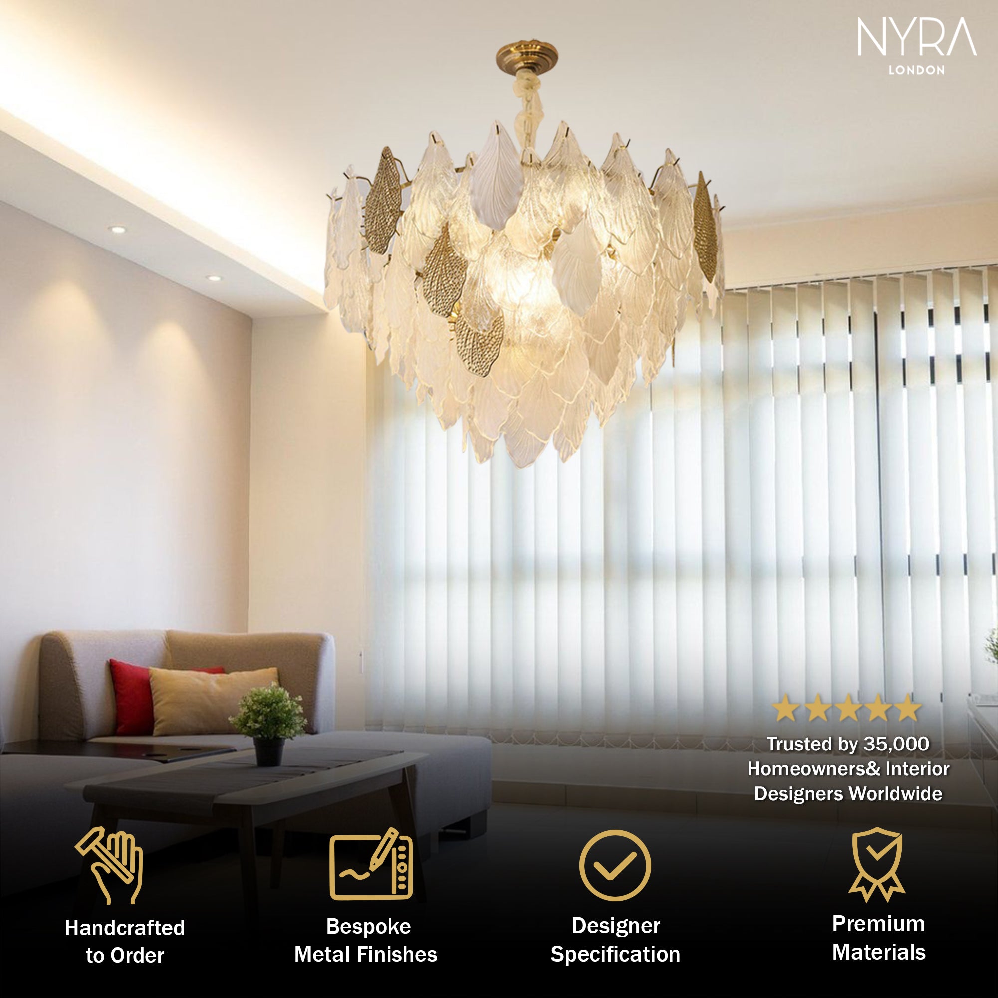 Crystal Leaf French Chandelier