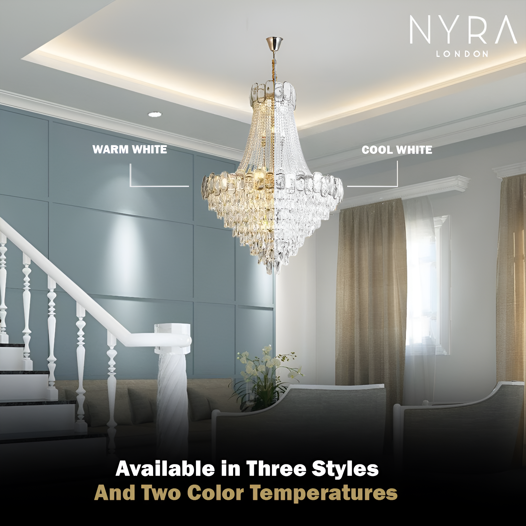 Mirova Modern Crystal Chandelier