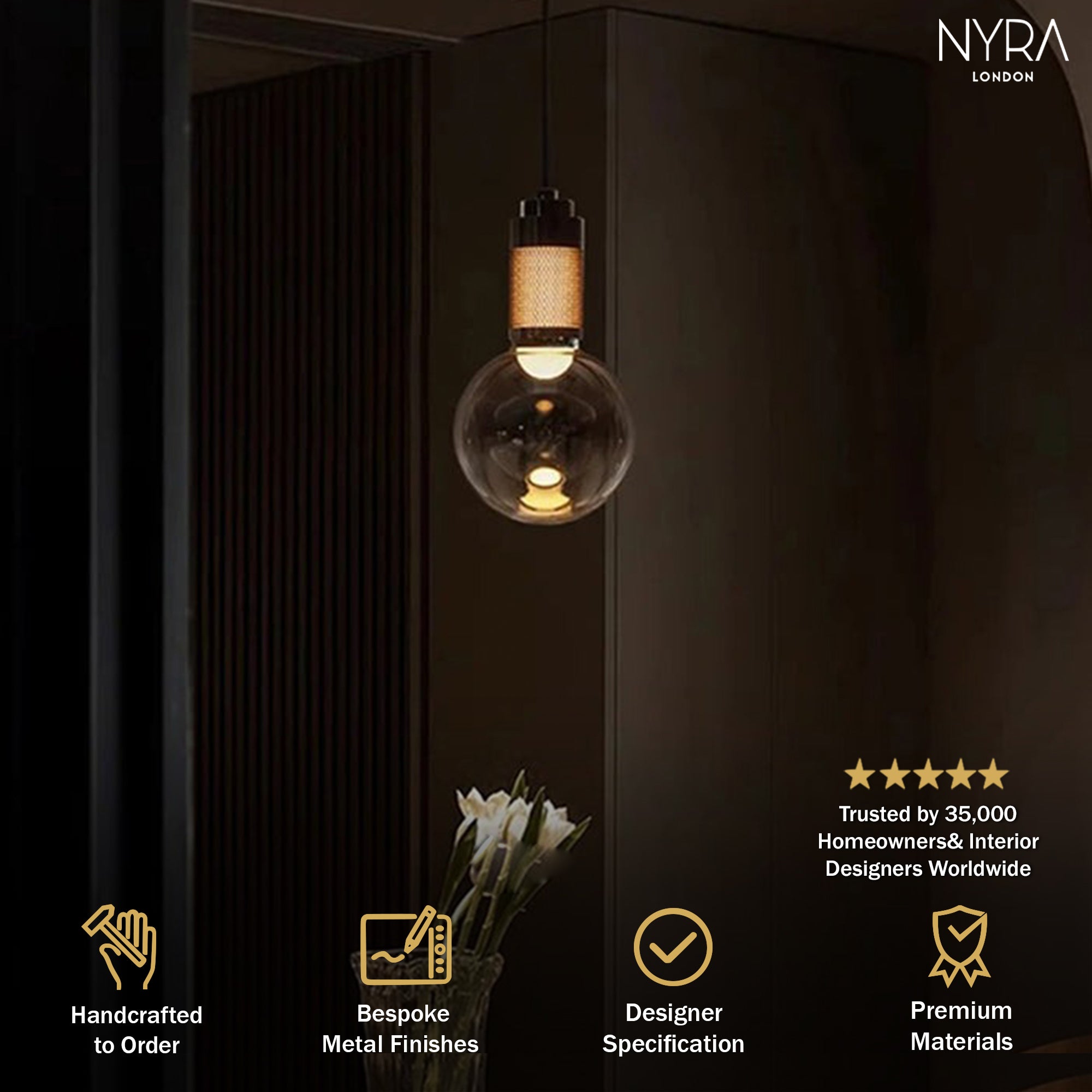 RAFFA Glass Pendant Light