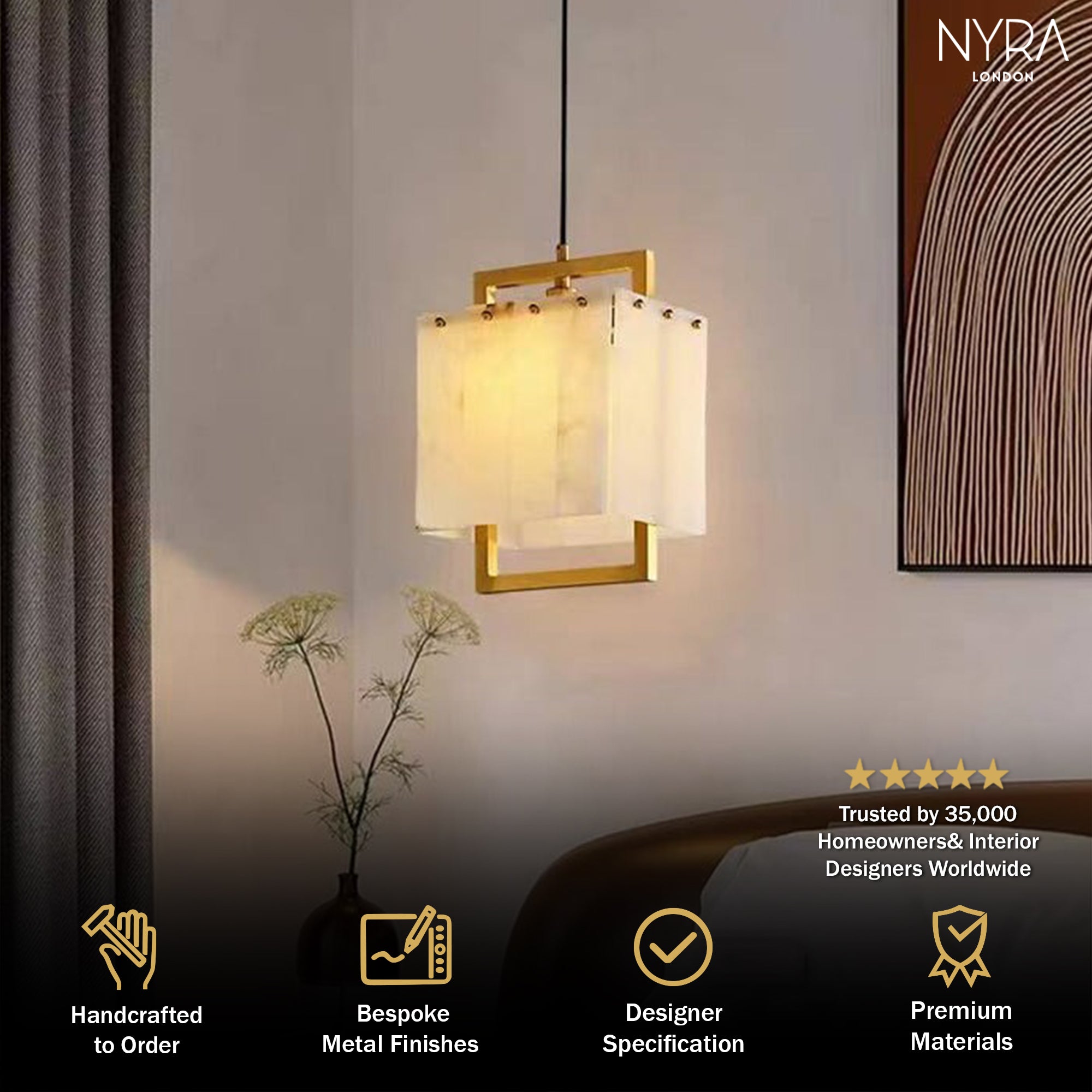 Adina Natural Marble Pendant