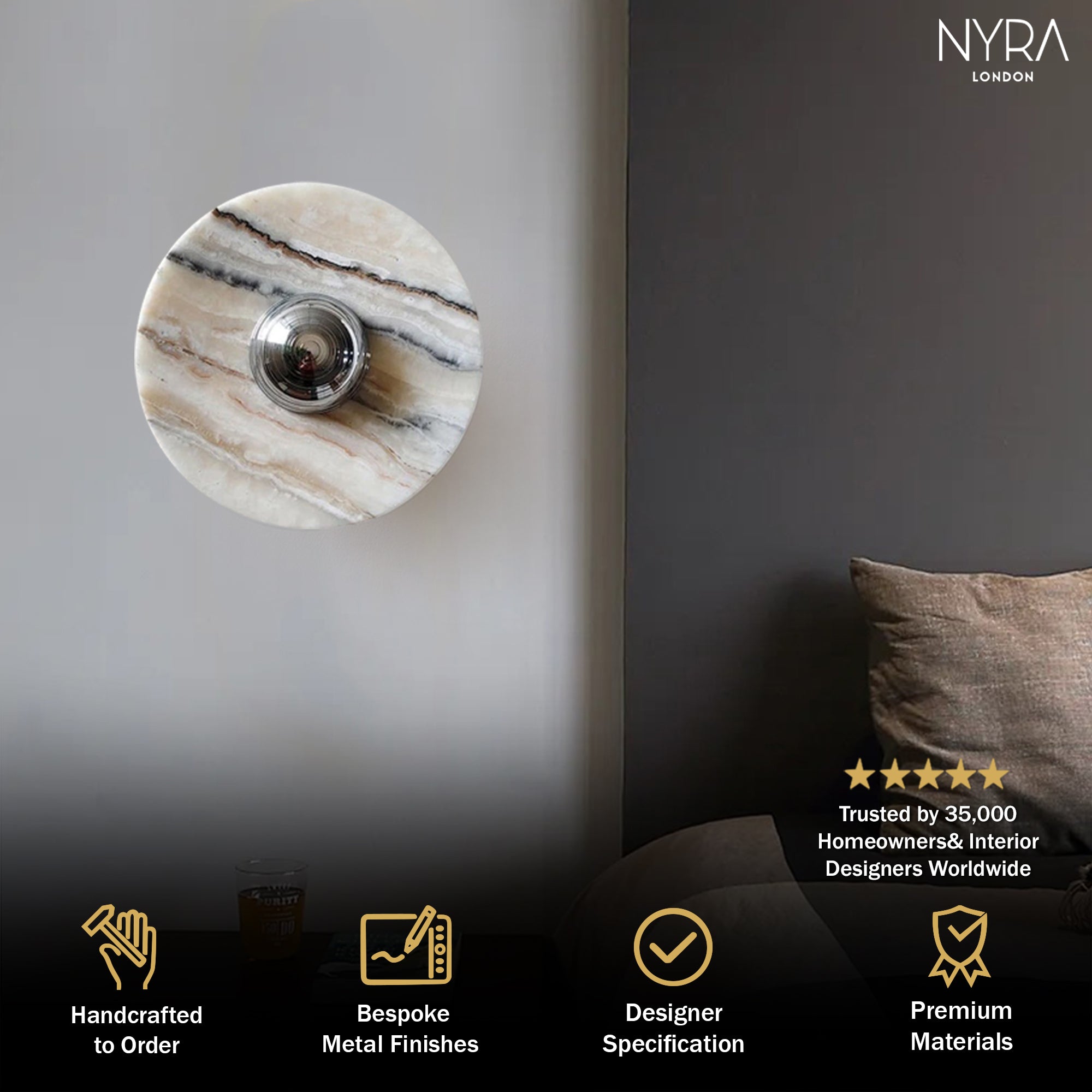 Vornia Marble Wall light