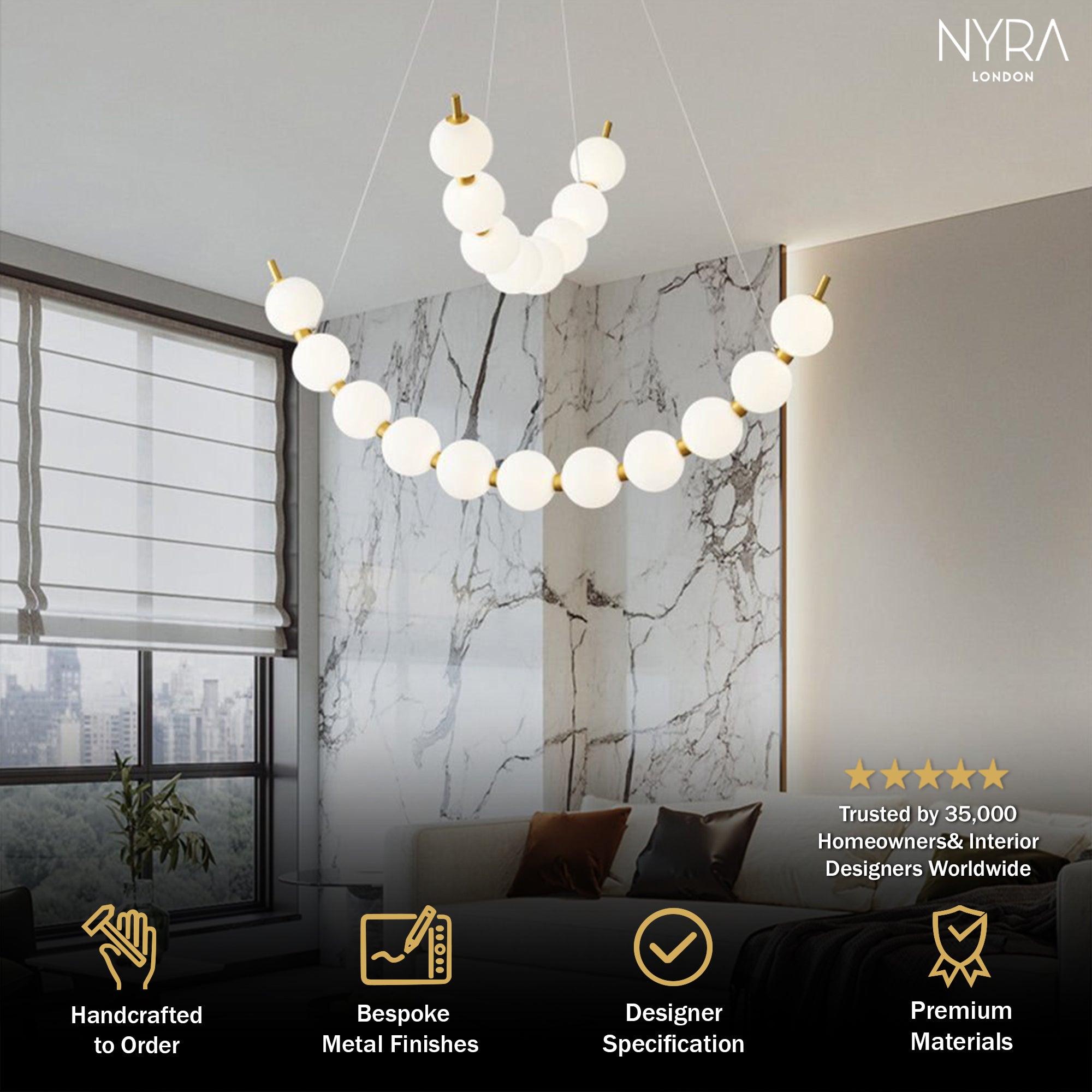 Vera Pearl Spiral Chandelier