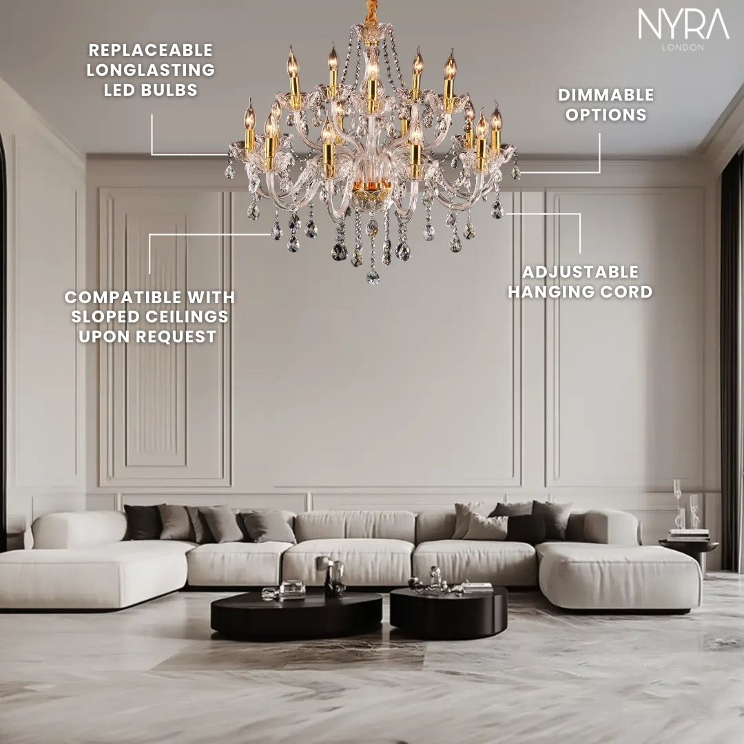 NYRA Italian K9 Candlestick Chandelier