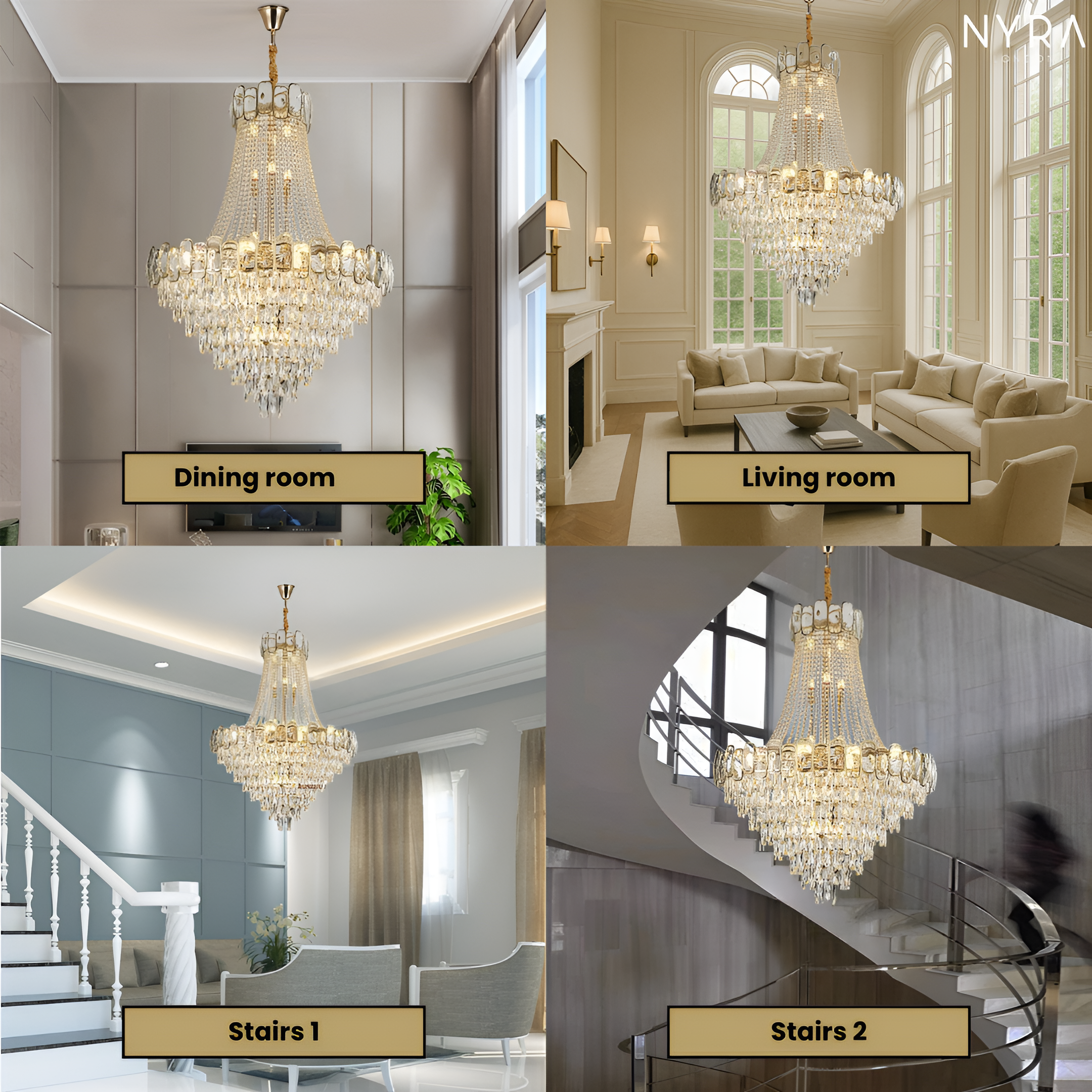 Mirova Modern Crystal Chandelier