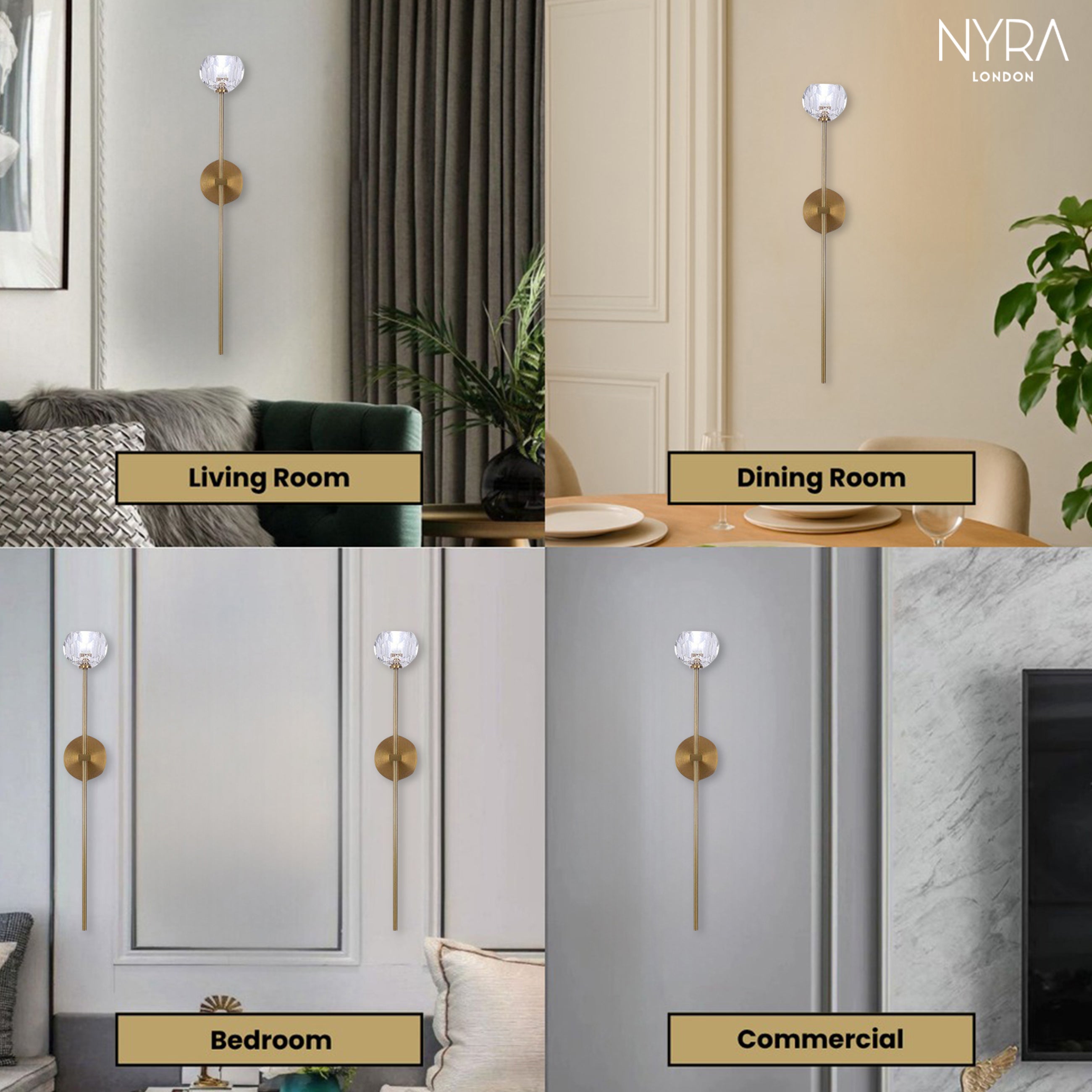 Ebony Crystal Wall Lights