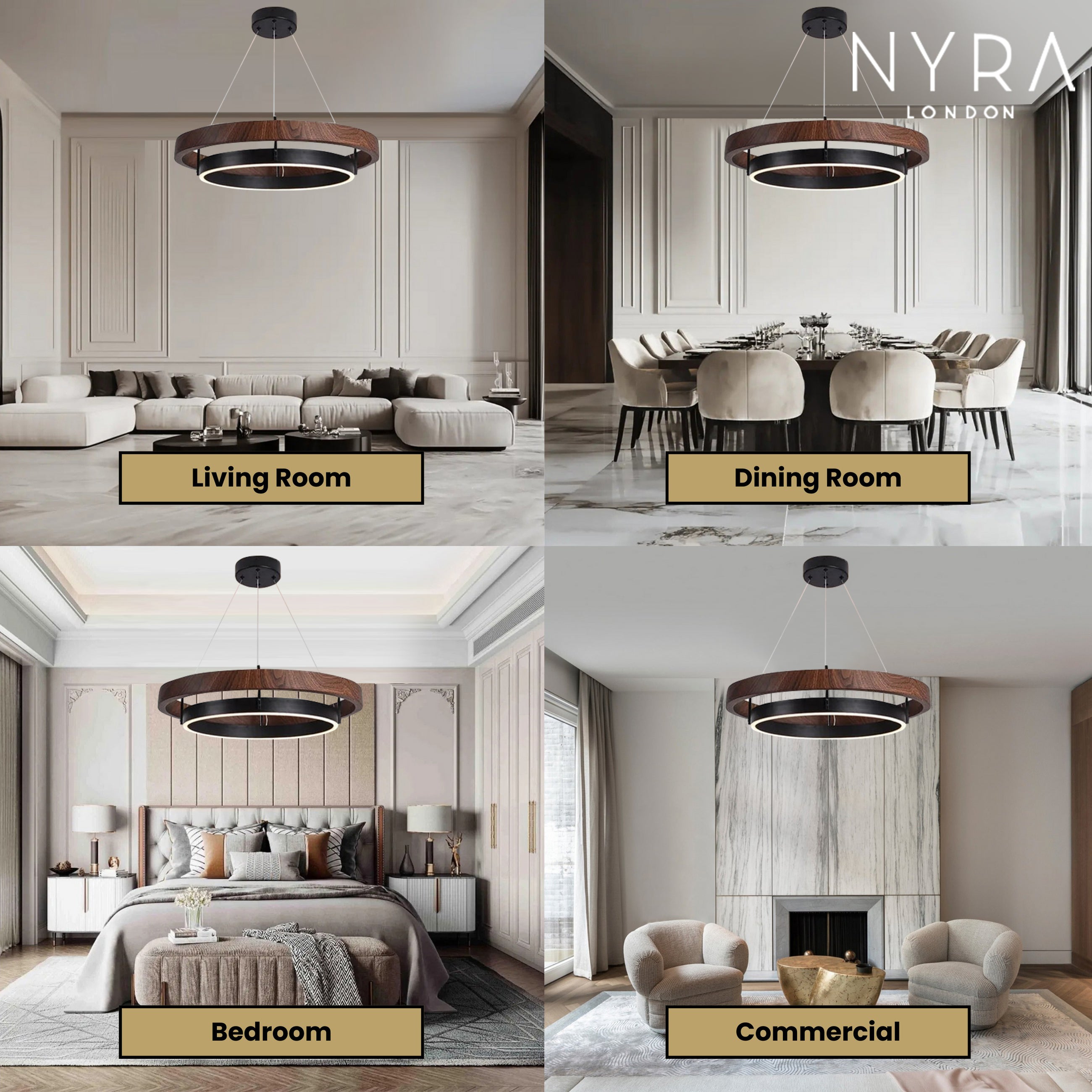 LOVO Circular Wood Grain Chandelier