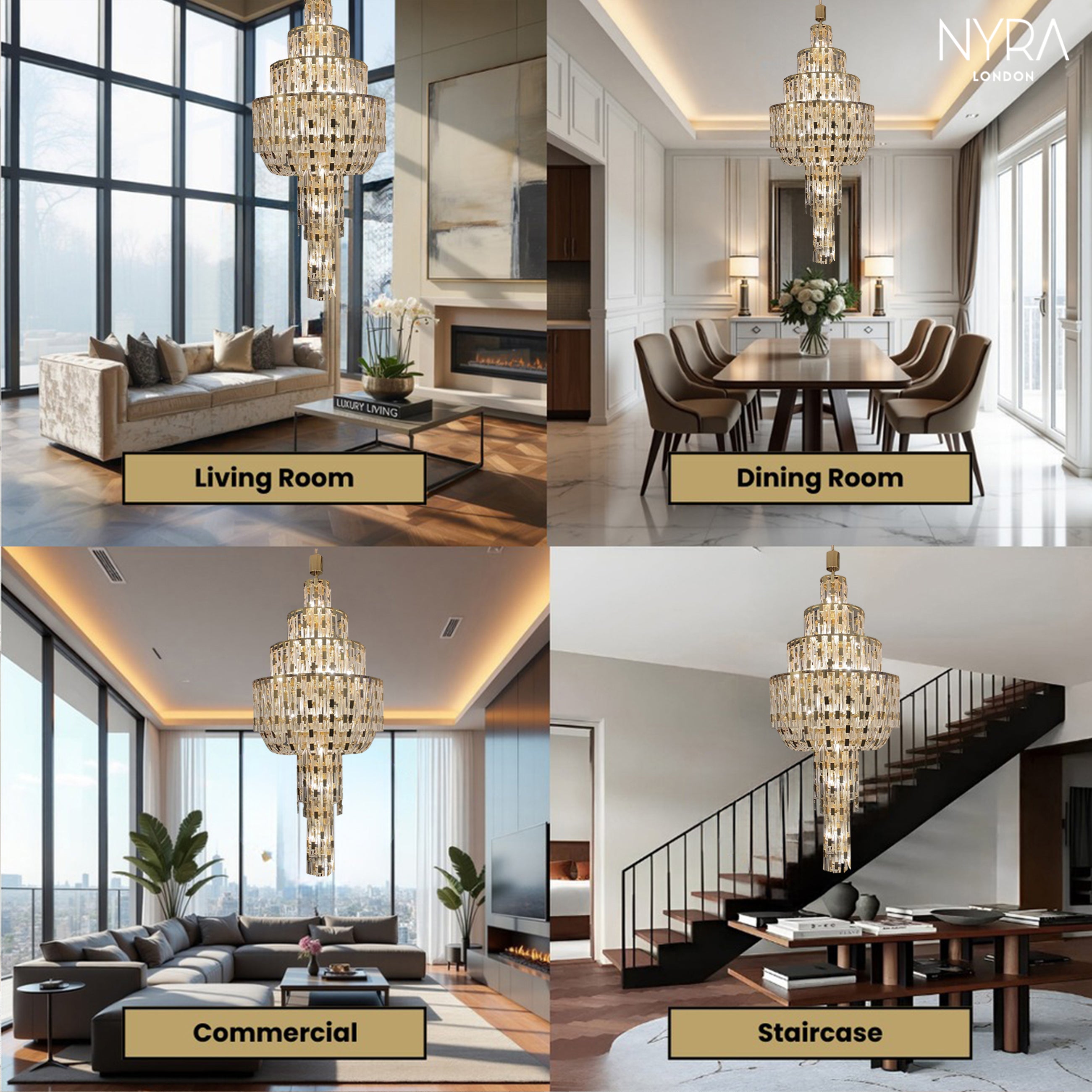 Rovix Multi-tiered Crystal Buckles Chandelier