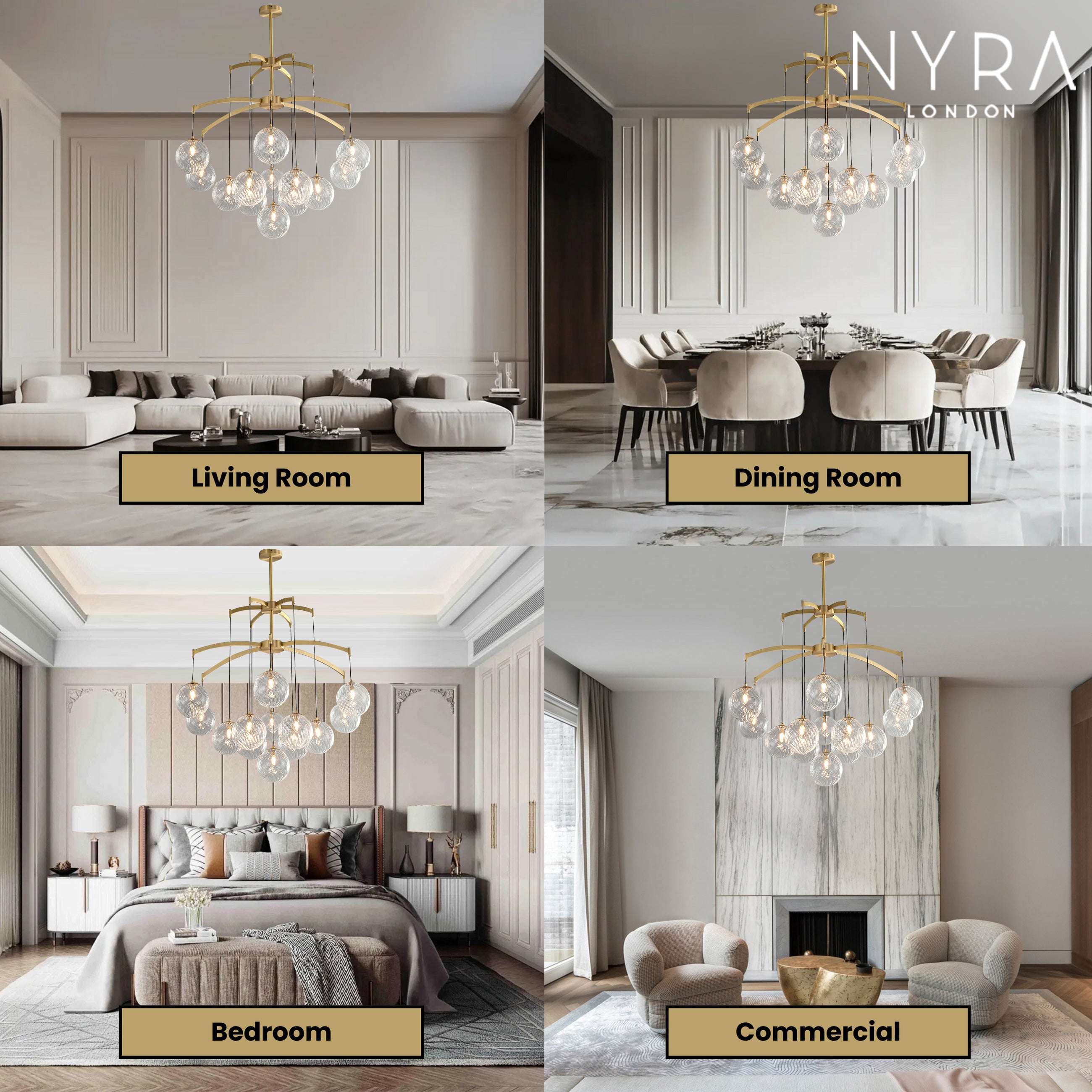 Shineza Modern Bubble Glass Ball Chandeliers