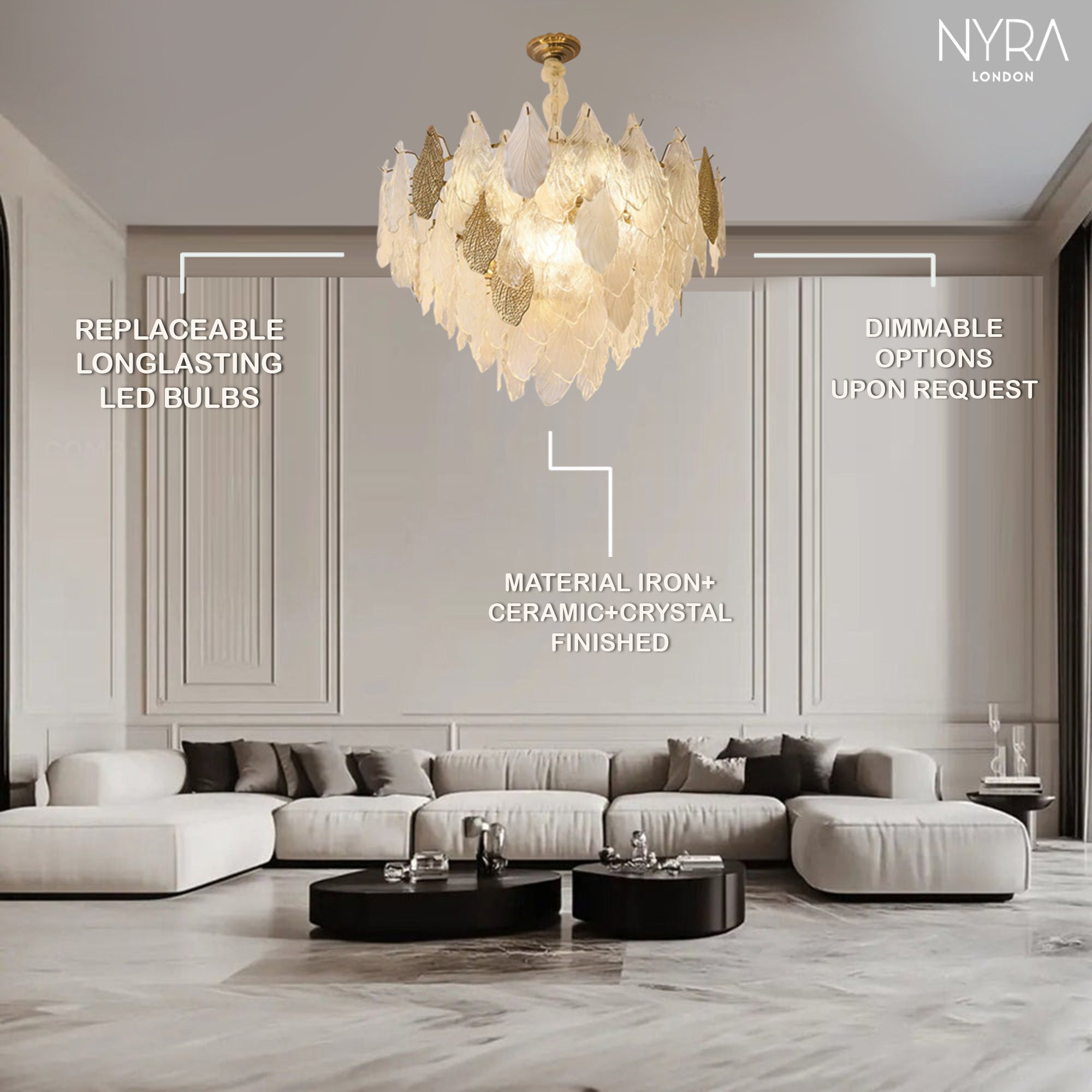 Crystal Leaf French Chandelier