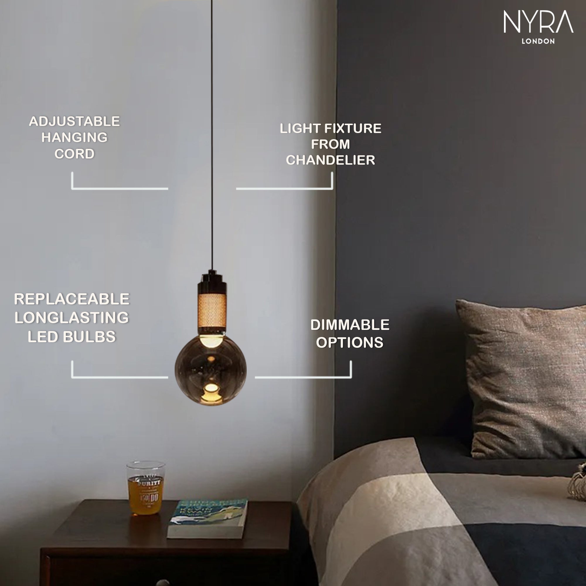 RAFFA Glass Pendant Light
