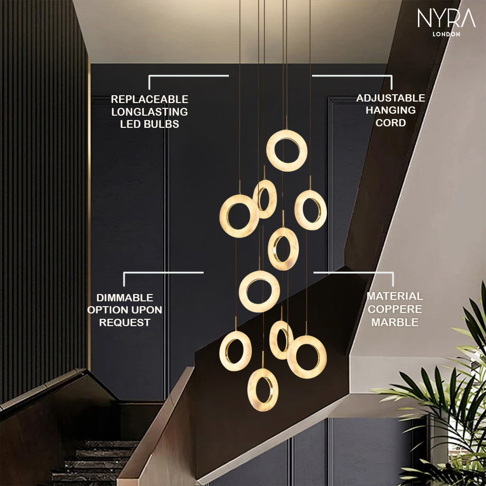 Mirela Marble Staircase Ring Chandelier