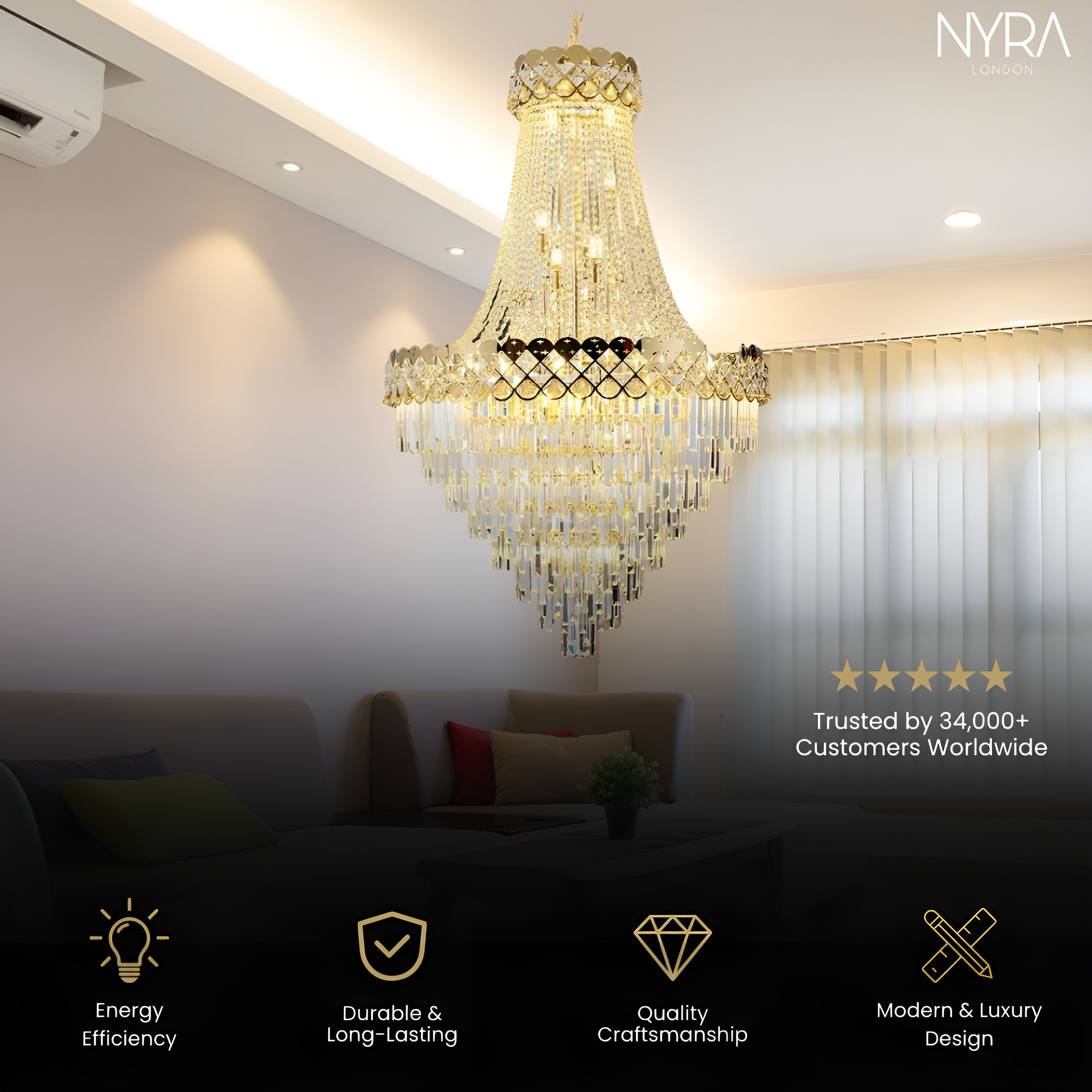 Finix Modern Crystal Chandelier