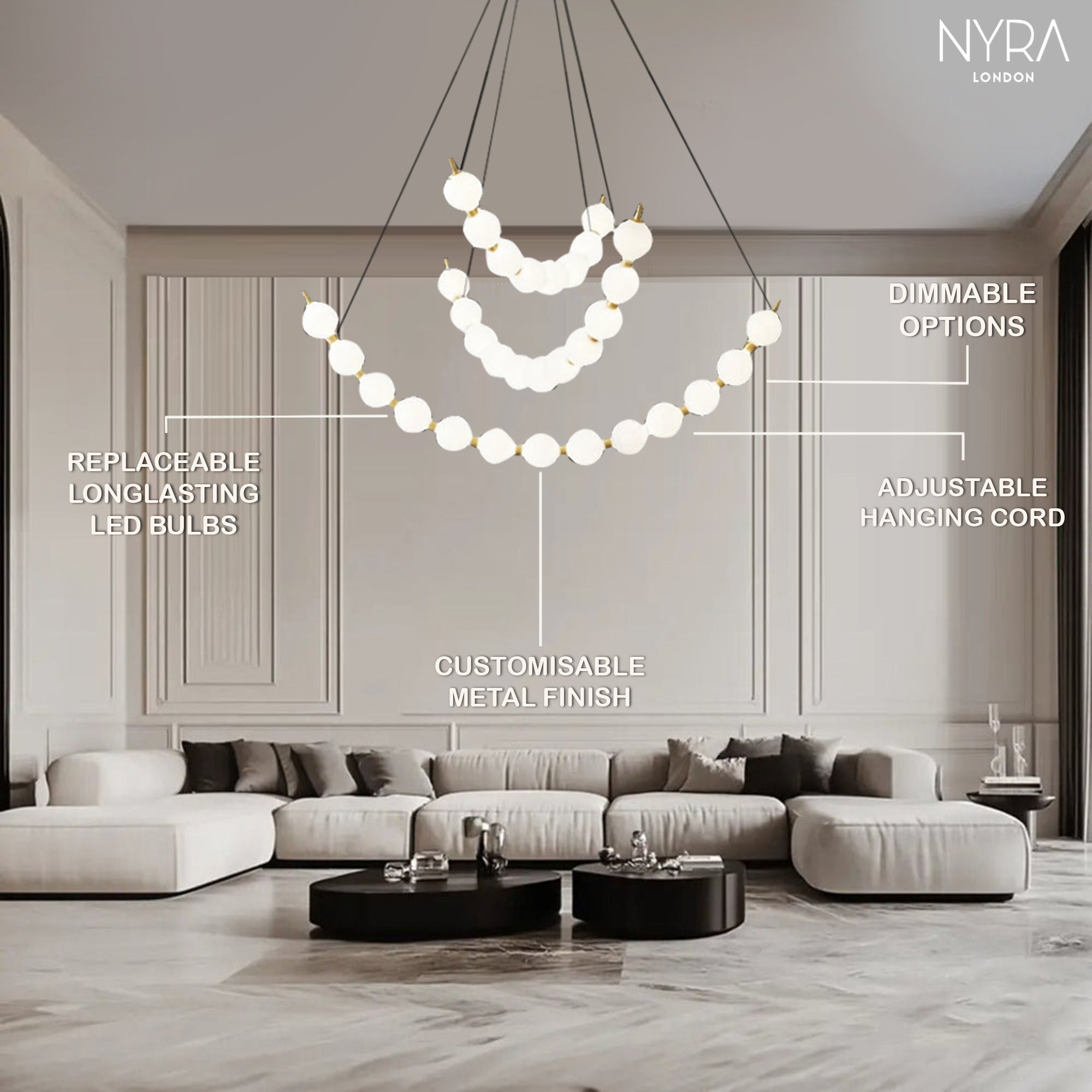 Vera Pearl Spiral Chandelier
