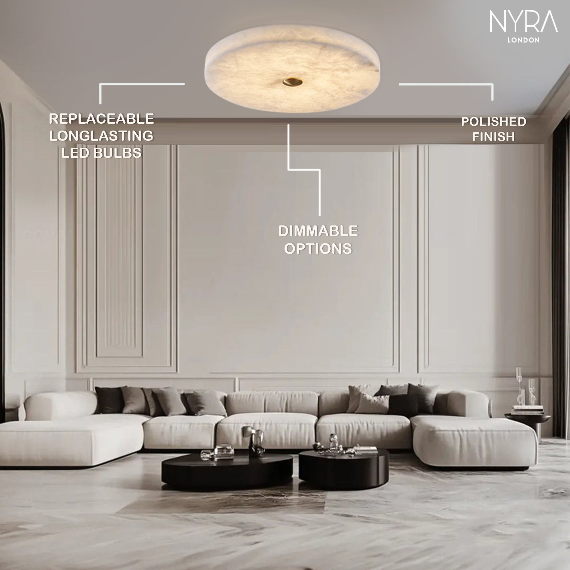 Rhea Alabaster Ceiling Light