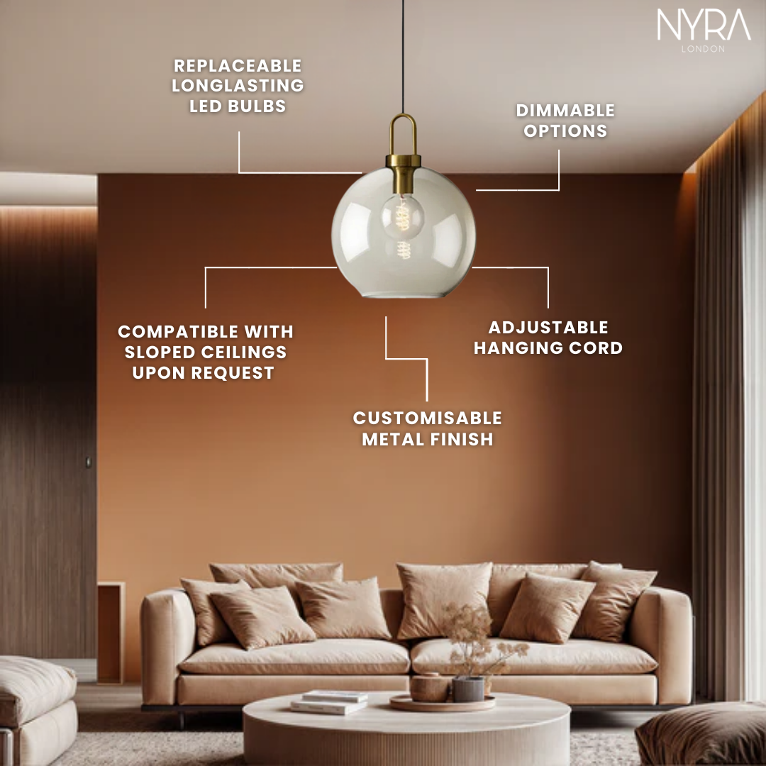 Modern Smoke Glass Pendant Light