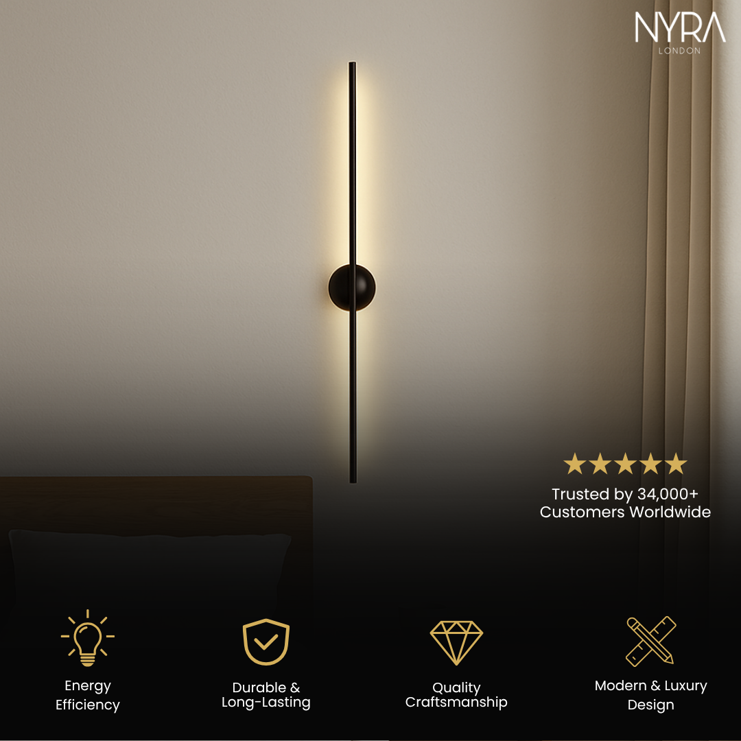 NYRA Black Tube Wall Lamp