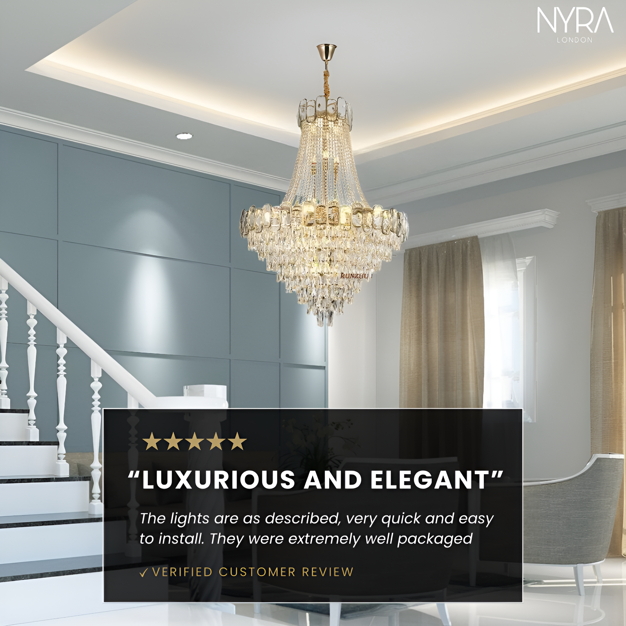 Mirova Modern Crystal Chandelier
