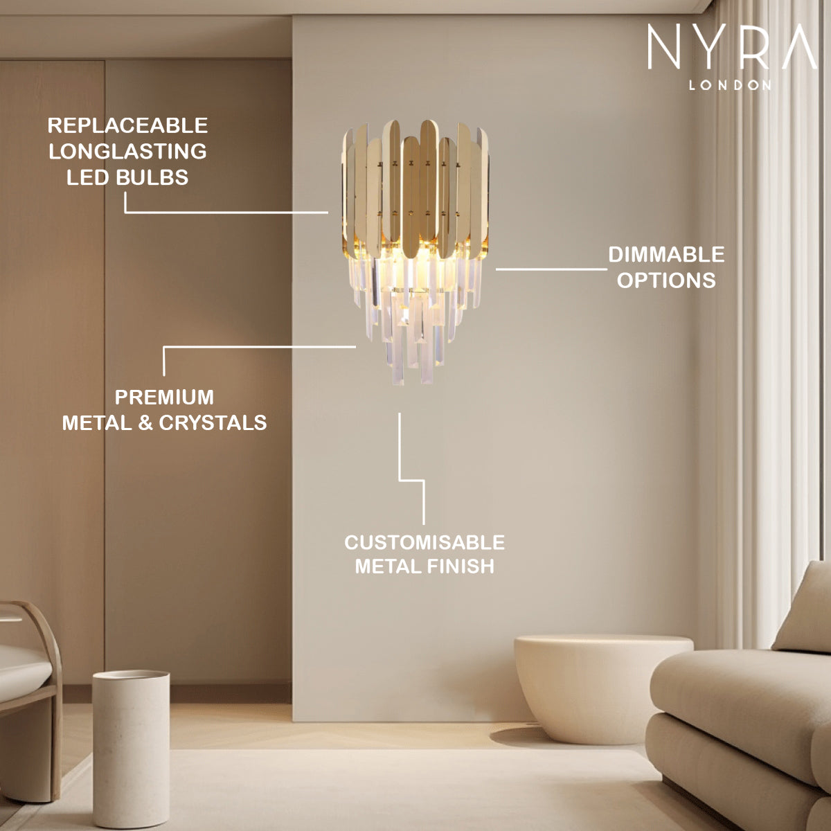 The Ivy Crystal Wall Lamp