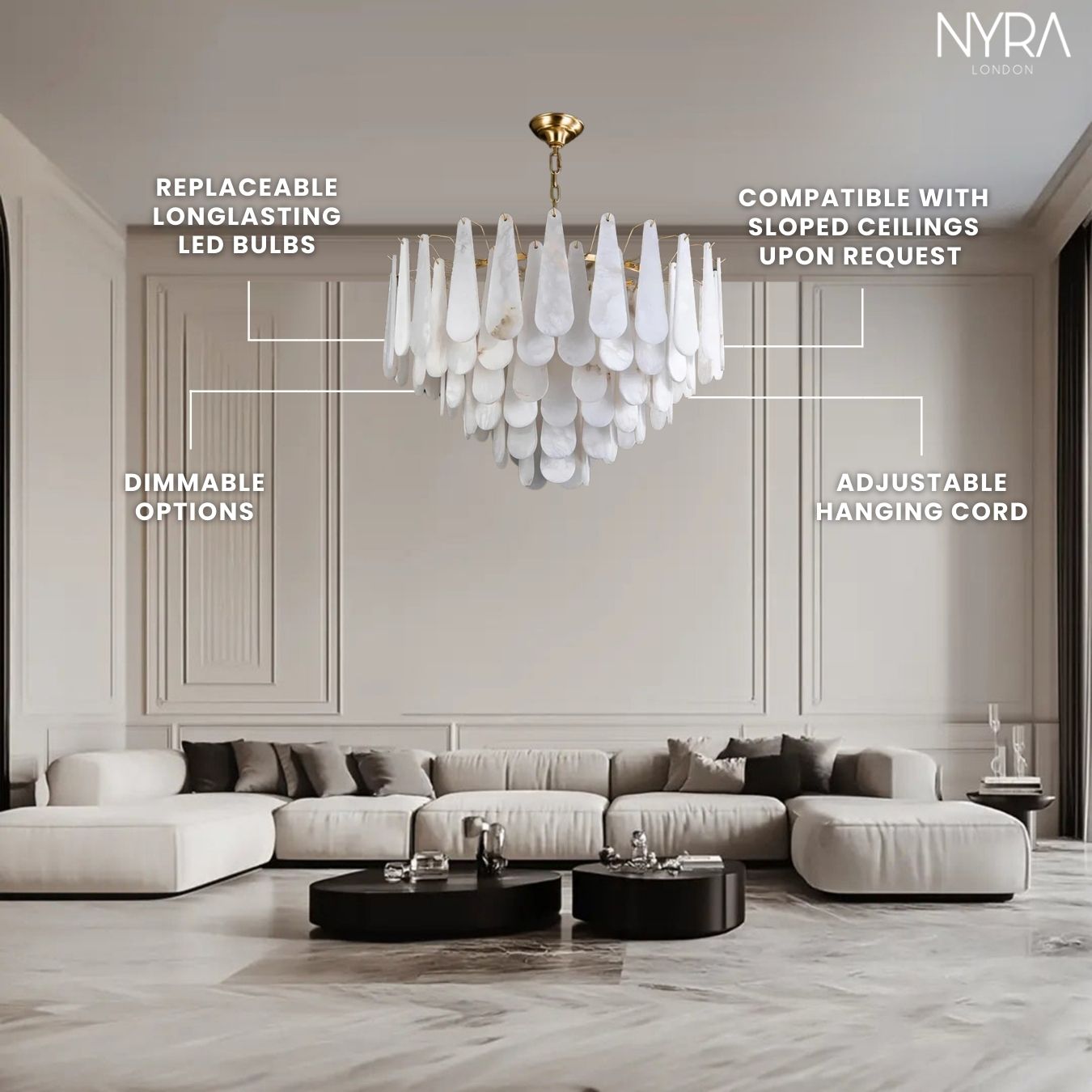 Flora Alabaster Chandelier