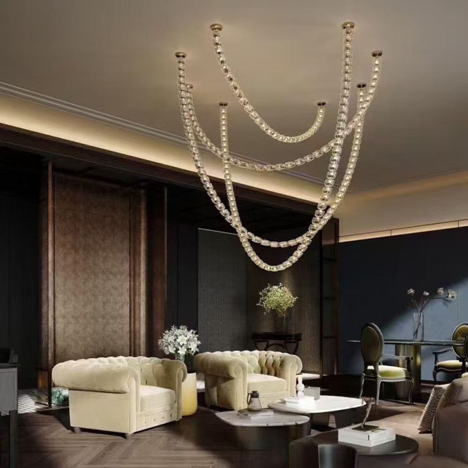 Glitera Crystal Chain Chandelier
