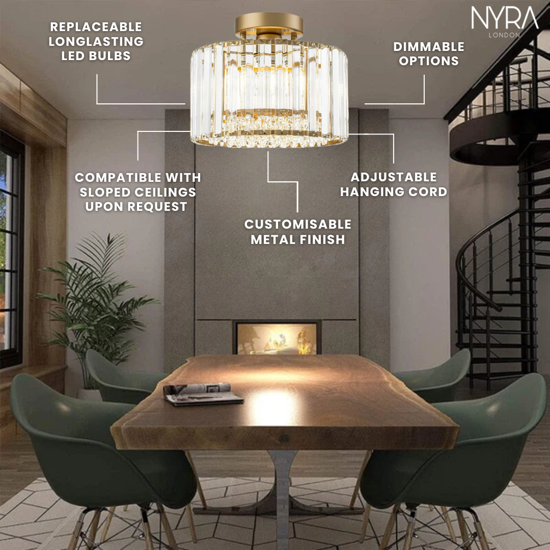 Novara Crystal Brass Chandelier