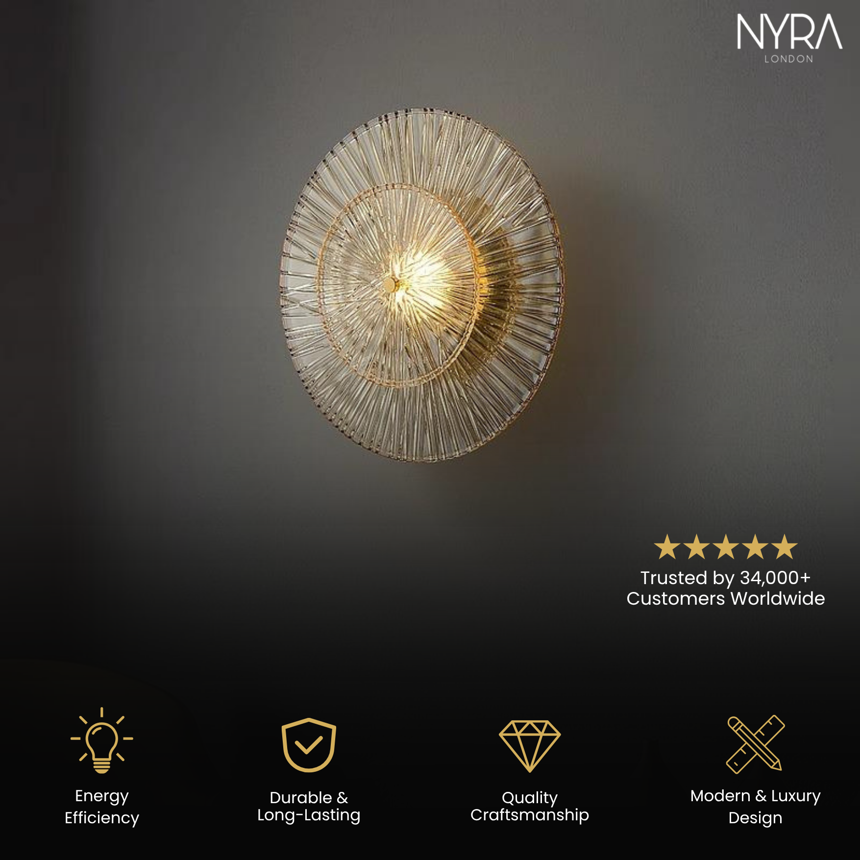 Zali Glass Wall Light