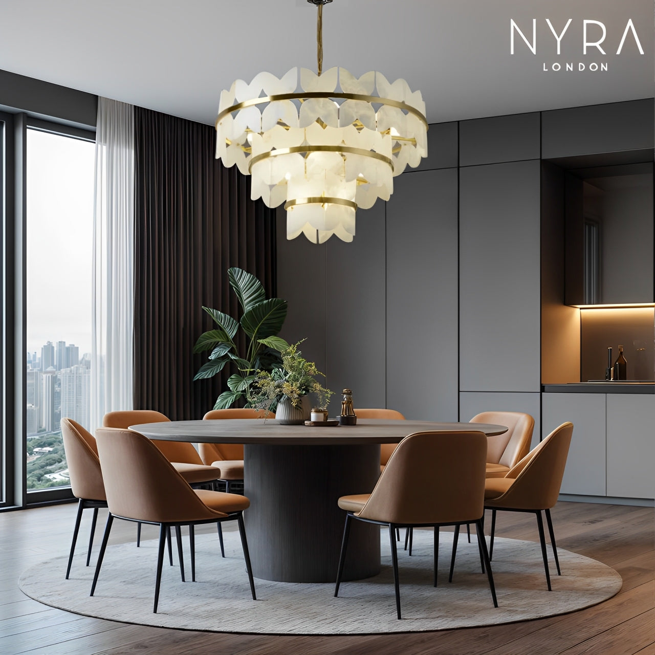Zyra Alabaster Chandelier Light