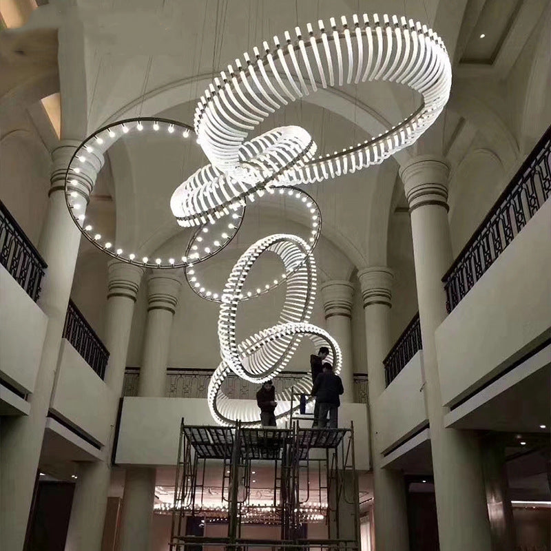 Etherea Acrylic Cube Streamer Chandelier