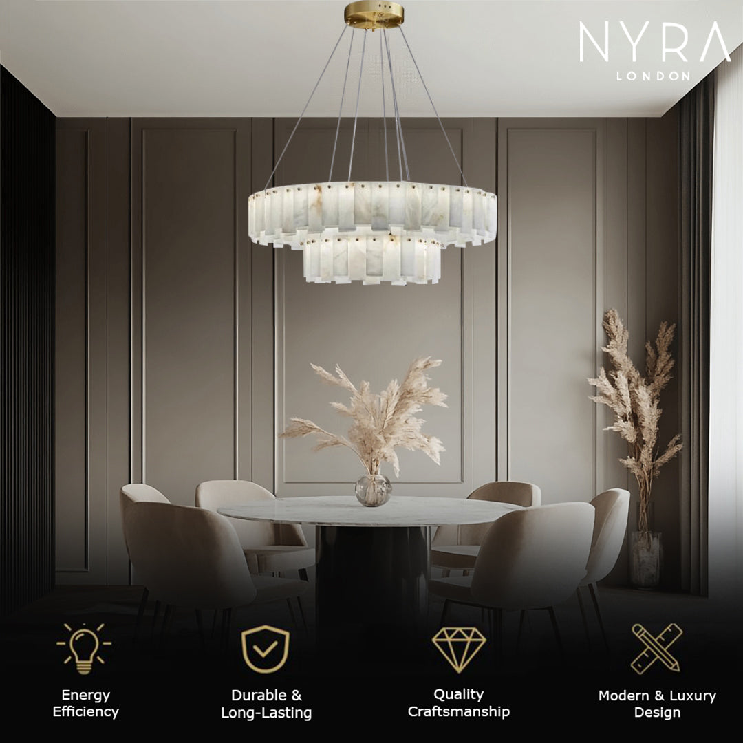 Zadie Marble Alabaster Chandeliers