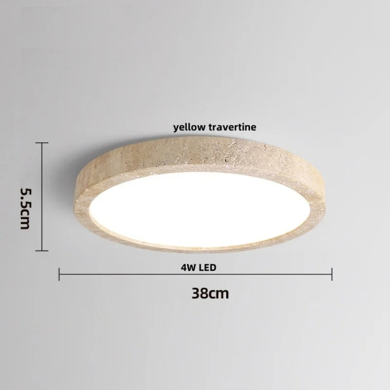 Ellipse Stone Travertine Ceiling Lights