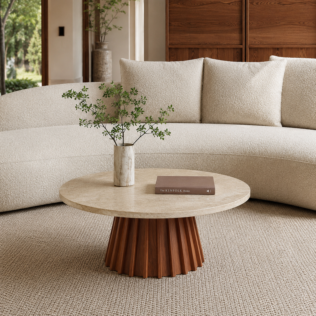 Ovela Travertine Coffee Table