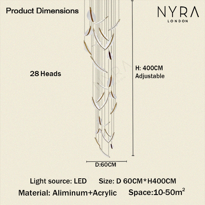 Golden Leaf LED Pendant