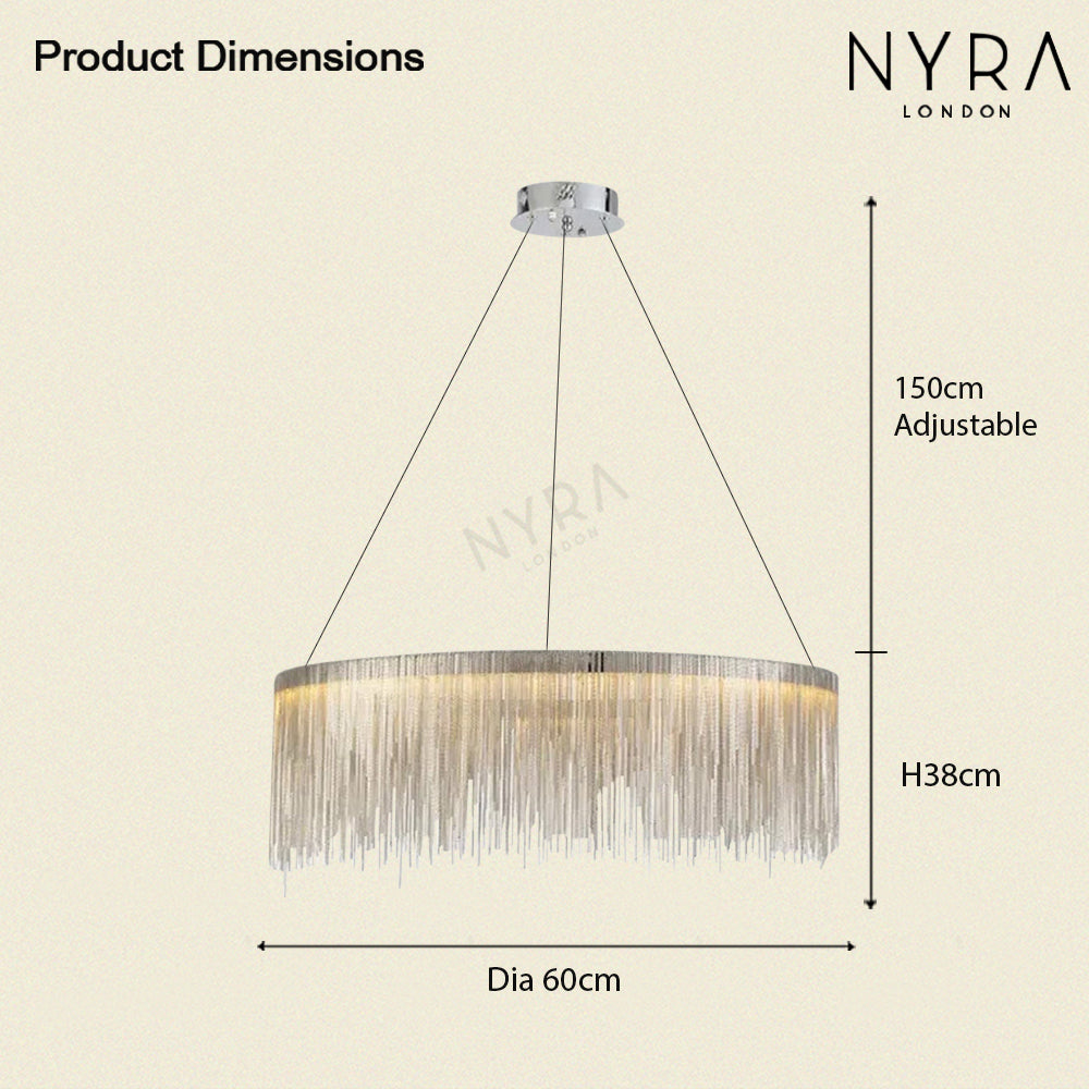 NYRA Round Tassel Chain Chandelier