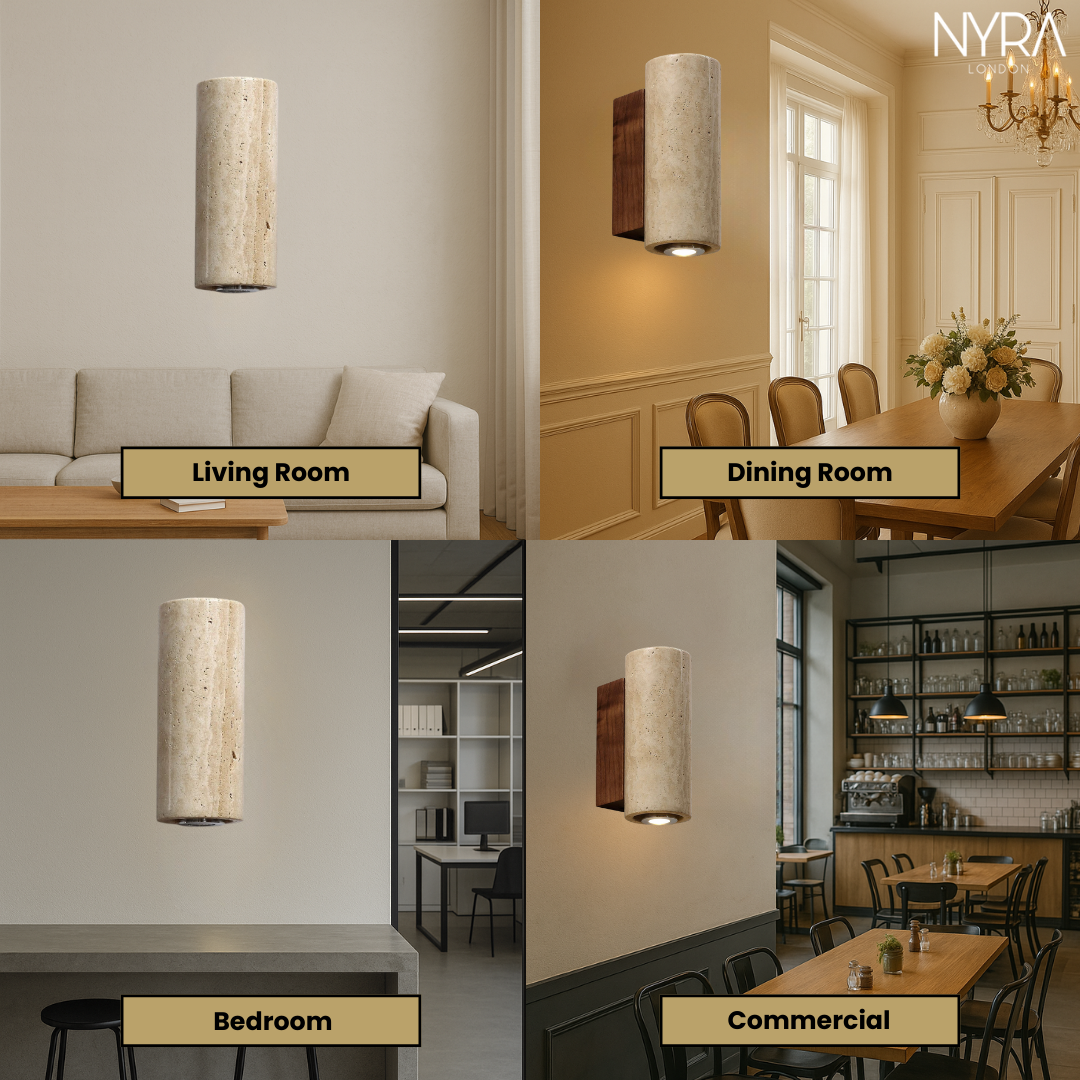 Ebony Travertine Wall Light