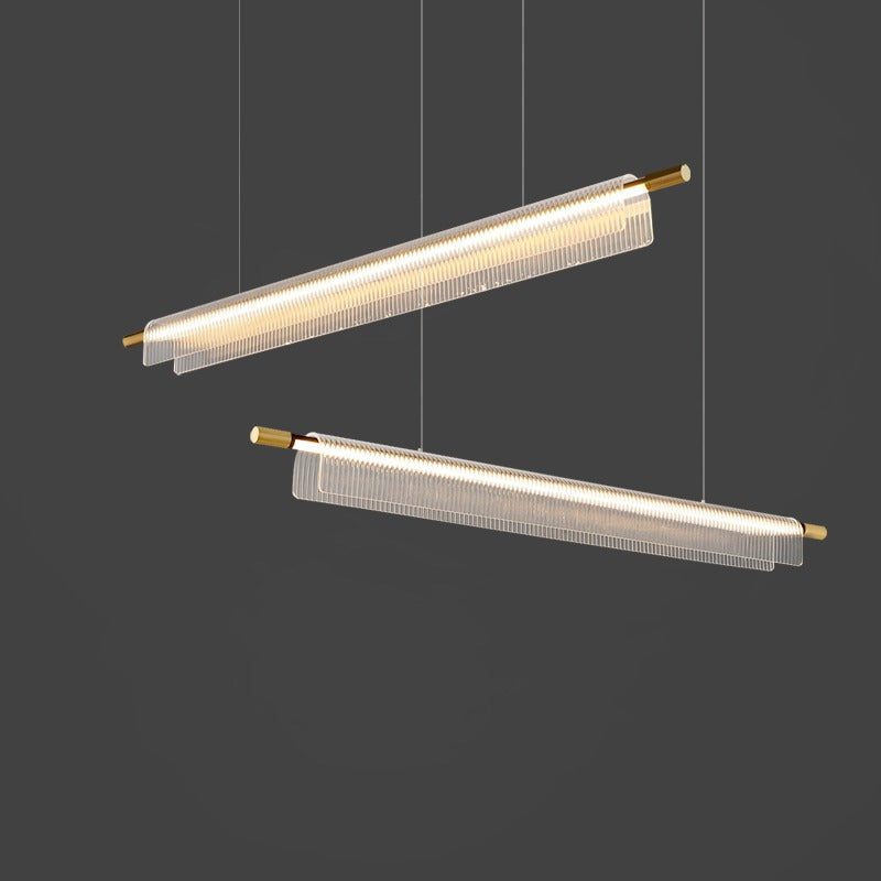 Flareo Acrylic Linear Iron Strip Pendant