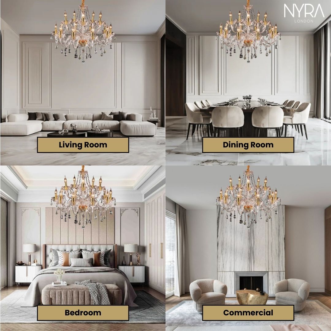 NYRA Italian K9 Candlestick Chandelier