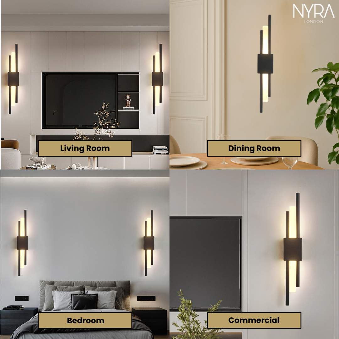 Black Lara Dual Lamp
