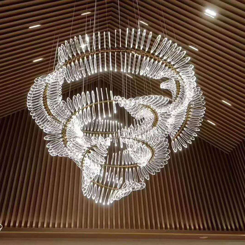Etherea Acrylic Cube Streamer Chandelier
