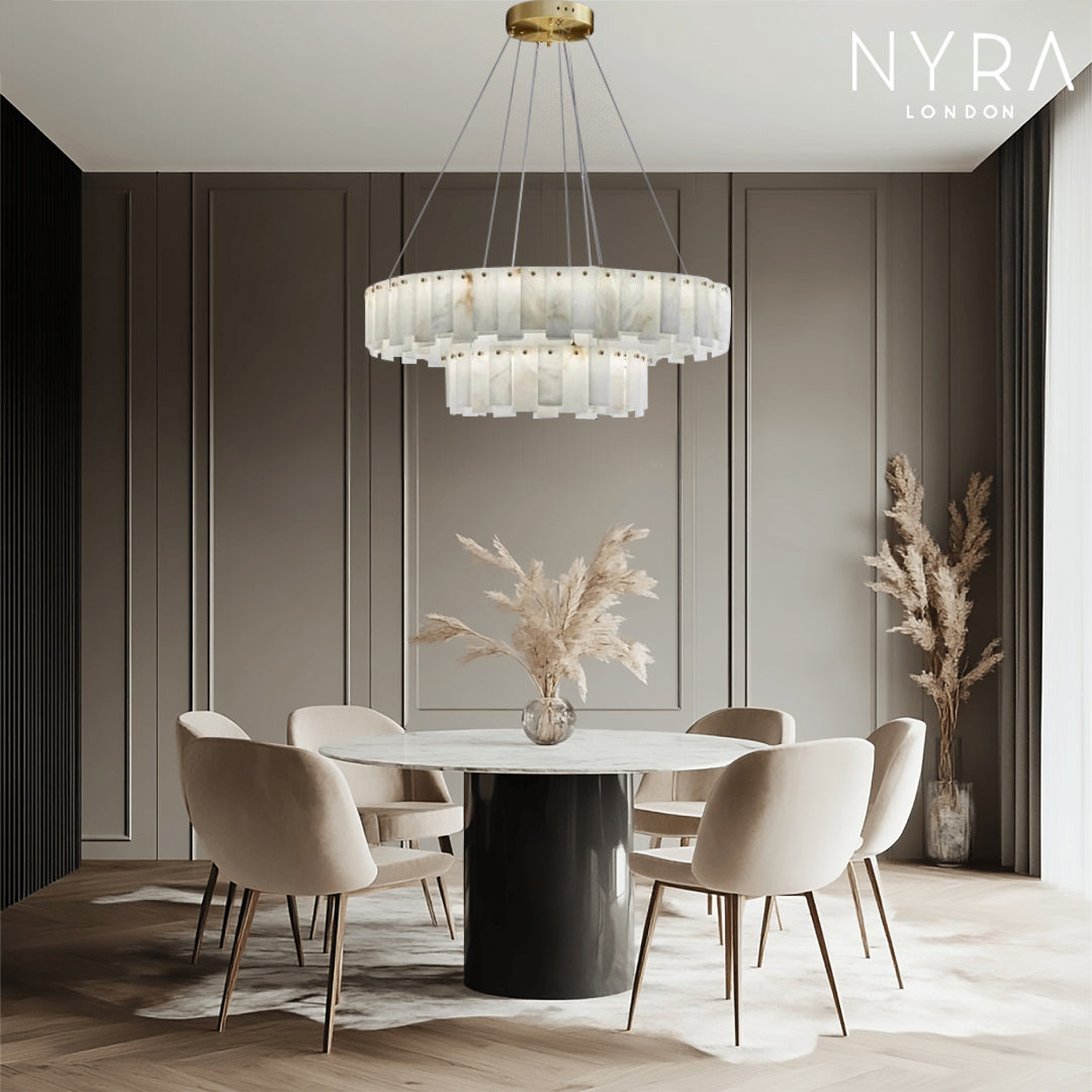 Zadie Marble Alabaster Chandeliers