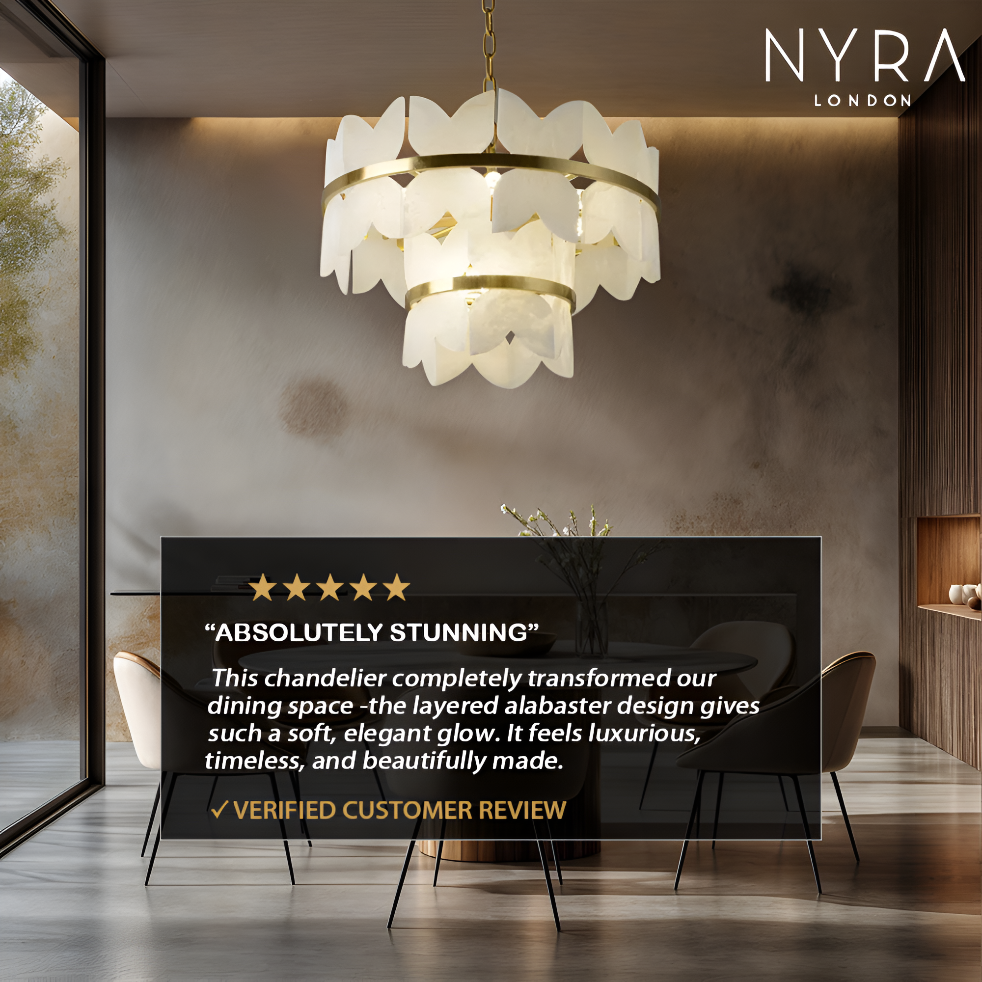 Zyra Alabaster Chandelier Light