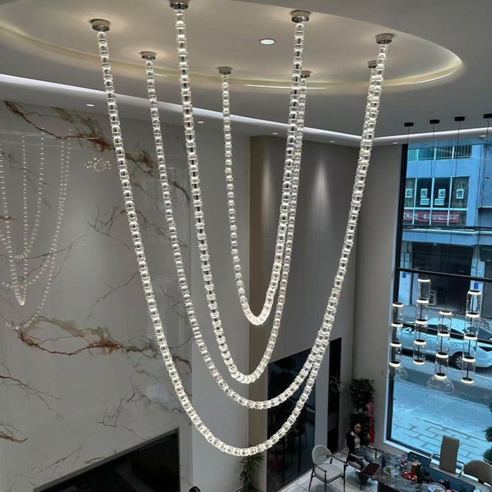 Glitera Crystal Chain Chandelier