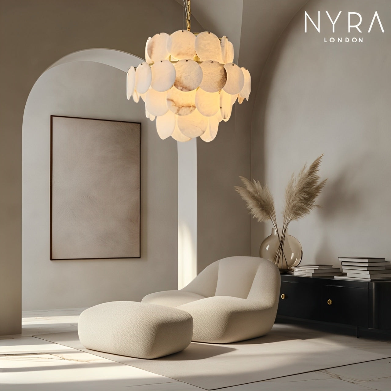 Molly Alabaster Tiered Chandelier