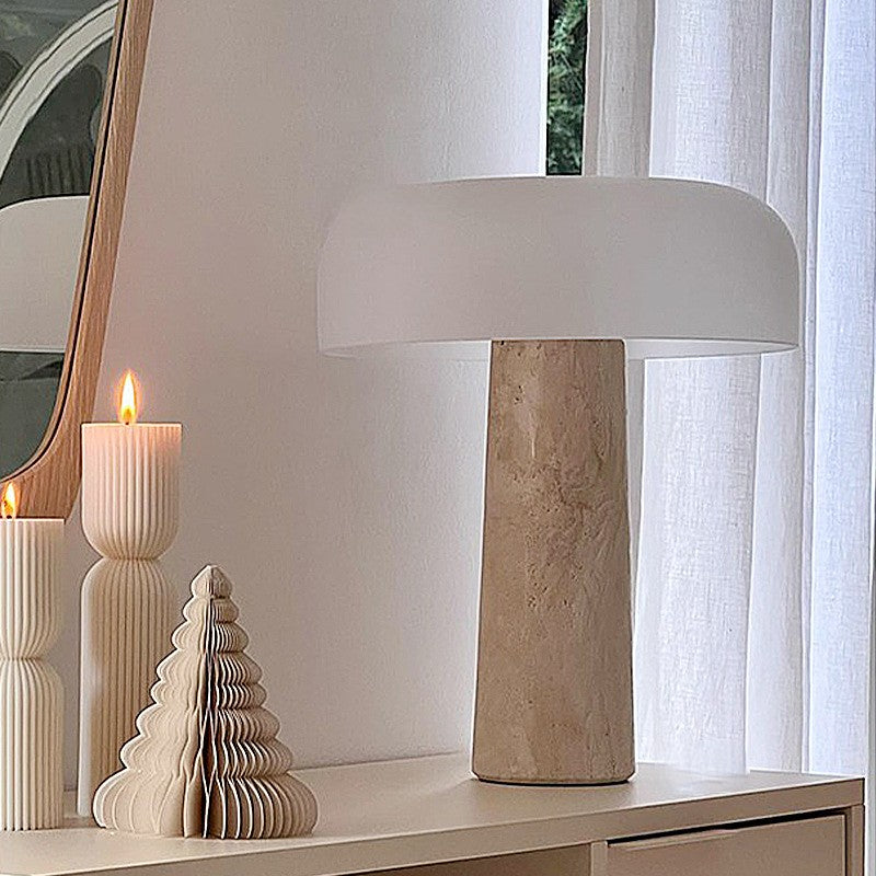 Travertine Mushroom Table lamp