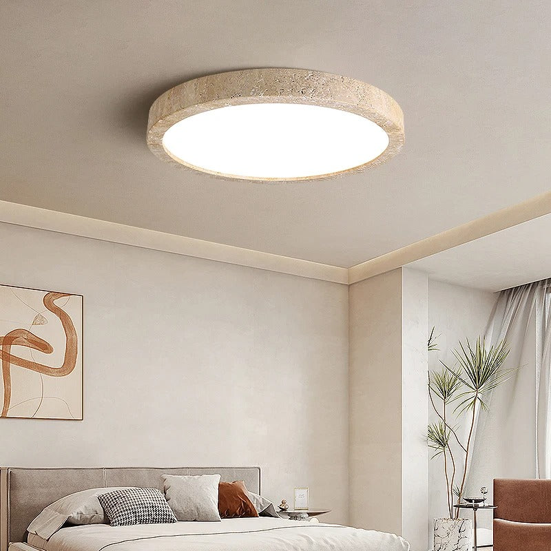 Ellipse Stone Travertine Ceiling Lights